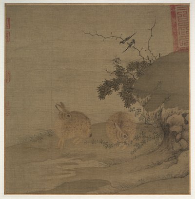Urracas y Conejos Salvajes, 1200s de Li Yong