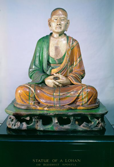 Luohan de gres, dinastía Liao (gres vidriado) de Liao Dynasty Chinese School
