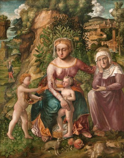 Virgen con el Niño y Santa Ana (óleo sobre lienzo) de Liberale da Verona