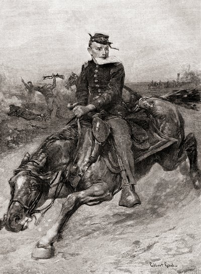 Un mensajero durante la Guerra Civil Americana, de The Century Magazine, publicado 1887 (grabado) de Unbekannt Unbekannt