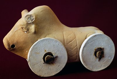 Animal sobre ruedas, juguete infantil de terracota, civilización itálica de Unbekannt Unbekannt