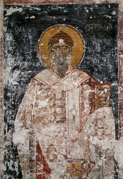 Apóstol, fresco en la iglesia bizantina de los Santos Apóstoles en el Ágora de Atenas, Grecia de Unbekannt Unbekannt