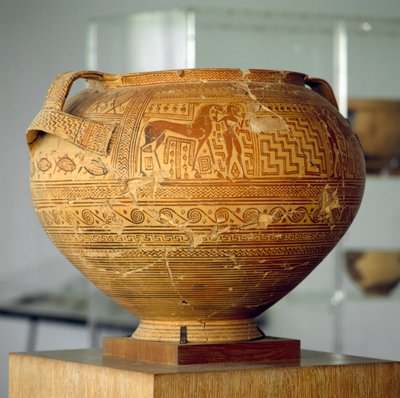 Crátera argiva con decoraciones geométricas, diámetro 50 cm, civilización griega, siglo VIII a.C. de Unbekannt Unbekannt