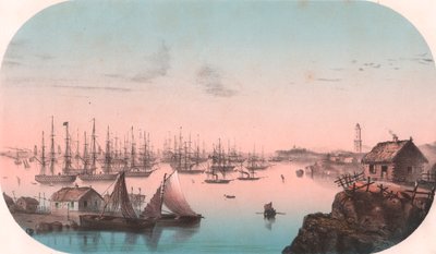 Flota báltica en Baro Sund, Finlandia, litografía en color, de Episodios de la guerra de Oriente, Imprimerie et Jacomme Lemercier Publisher, París de Unbekannt Unbekannt