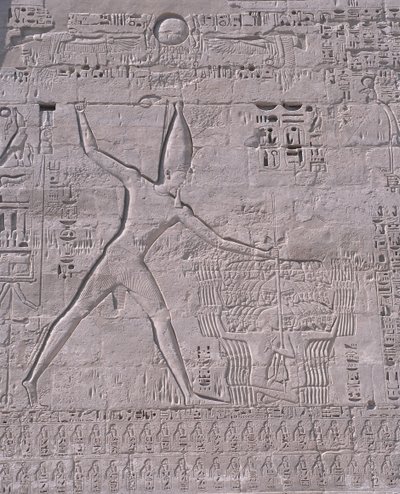 Grabados en la pared de un templo, Medinet Habu, Luxor, Egipto de Unbekannt Unbekannt