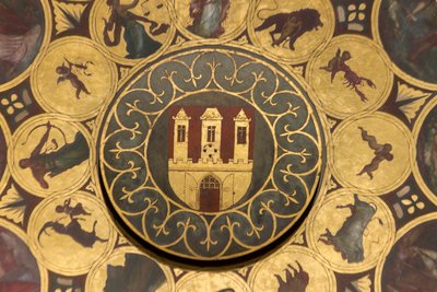 Castillo (detalle del dial del calendario, bajo el reloj astronómico del Ayuntamiento Viejo, Praga) de Unbekannt Unbekannt