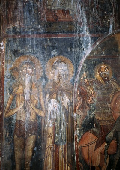 Cristo y santos, fresco en la iglesia de Agios Ioannis, Kantanos, Creta, Grecia de Unbekannt Unbekannt