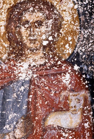 Cristo, fresco en la iglesia bizantina de Sotiras Christos, Vlithias, Creta, Grecia de Unbekannt Unbekannt