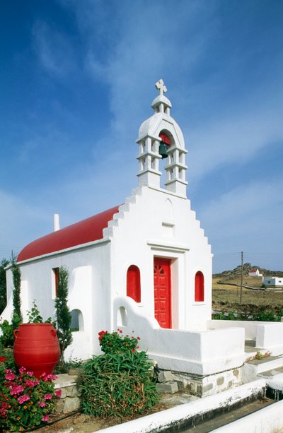 Iglesia en la isla de Mykonos, Islas Cícladas, Grecia de Unbekannt Unbekannt