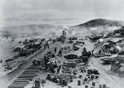 Construcción de la línea ferroviaria en los territorios occidentales, EE.UU. de Unbekannt Unbekannt