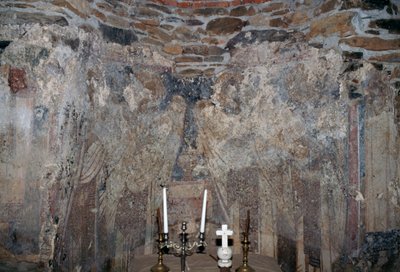 Fresco dañado en iglesia en Kantanos, Creta, Grecia de Unbekannt Unbekannt