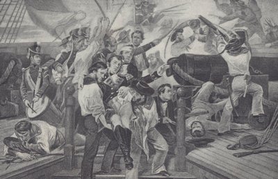 Muerte de James Lawrence (litografía) de Unbekannt Unbekannt