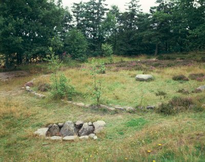Dinamarca, Jutlandia, Bjerrgrav, Hvolris, cementerio celta con tumbas circulares de Unbekannt Unbekannt