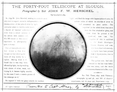 Fotografía temprana del telescopio de William Herschel en Slough de Unbekannt Unbekannt