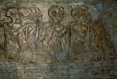 Huéspedes extranjeros presentando regalos a la Reina Nefertiti, bajorrelieve de la tumba de Merire, Necrópolis de Tell el-Amarna, Egipto, civilización egipcia, Nuevo Reino, Dinastía XVIII de Unbekannt Unbekannt