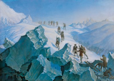 La expedición de Horace-Benedict de Saussure regresando de la cima del Mont Blanc, agosto de 1785 de Unbekannt Unbekannt