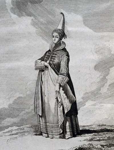 Mujer islandesa, grabado de Viaje en el Mar del Norte entre 1767 y 1768 por Yves-Joseph de Kerguelen-Tremarec (1734-1797) de Unbekannt Unbekannt