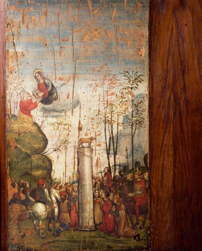 Italia, Milán, Iglesia de Santa María de las Gracias, Sacristía Vieja, Moisés en el Sinaí y el Becerro de Oro, tabla de madera pintada de Unbekannt Unbekannt