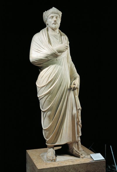 Estatua de mármol del emperador Juliano el Apóstata, con toga de filósofo griego y corona de sacerdote pagano de Unbekannt Unbekannt