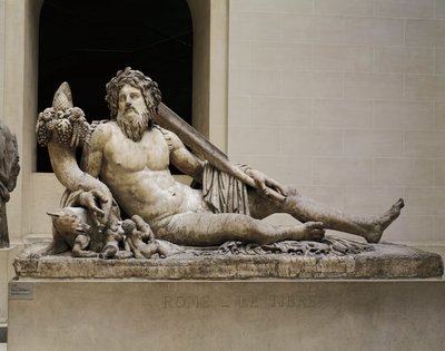 Estatua de mármol que representa al río Tíber, Templo de Isis y Serapis, de Roma de Unbekannt Unbekannt