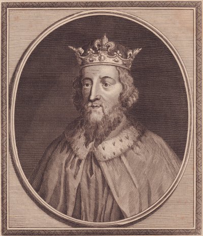 Retrato de Alfredo el Grande (849-889), Rey de Wessex, Reino Unido, grabado en cobre por John Goldar (1729-1795) de Unbekannt Unbekannt