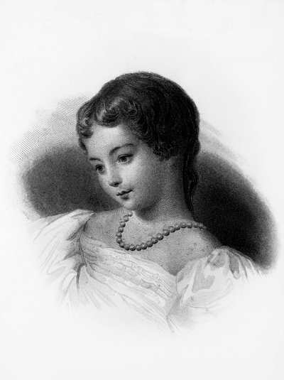 Retrato de Augusta Ada Byron, Condesa de Lovelace, matemática y escritora inglesa, considerada la primera programadora de computadoras, grabado de Unbekannt Unbekannt
