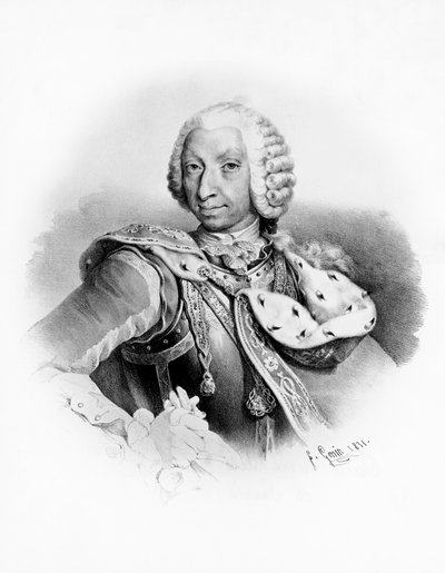 Retrato de Carlos Manuel III de Saboya, Rey de Cerdeña, grabado después del dibujo de Francesco Gonin de Unbekannt Unbekannt