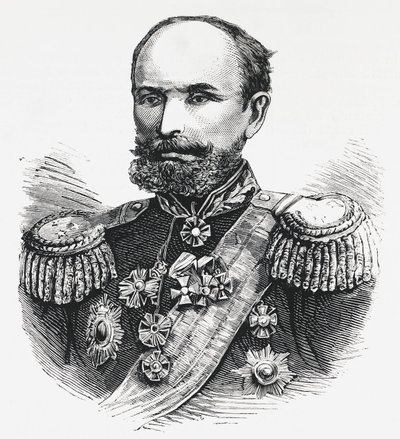 Retrato del general Oklobjio, comandante ruso en el Cáucaso, guerra ruso-turca de Unbekannt Unbekannt