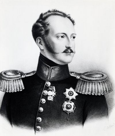 Retrato de Nicolás I Romanov (1796-1855), Zar de Rusia de 1825 a 1855, grabado de Unbekannt Unbekannt