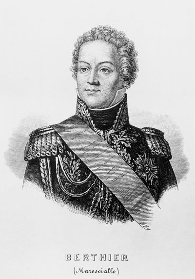 Retrato del Príncipe Louis-Alexandre Berthier (1753-1815), general francés, Mariscal de Francia y Ministro de Guerra del Primer Imperio Francés, grabado de Unbekannt Unbekannt