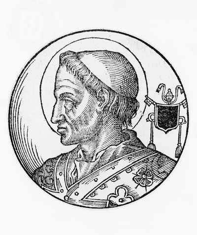 Retrato de San Hormisdas (fallecido en 523), 52º Papa de la Iglesia Católica desde 514, grabado de Unbekannt Unbekannt