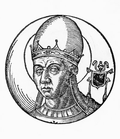 Retrato de San Zósimo, 41º Papa de la Iglesia Católica, grabado de Unbekannt Unbekannt
