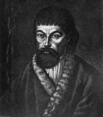 Retrato de Yemelyan Ivanovich Pugachov (ca 1742-1775), líder de una gran rebelión cosaca y campesina en Rusia en 1773-1774, grabado de Unbekannt Unbekannt