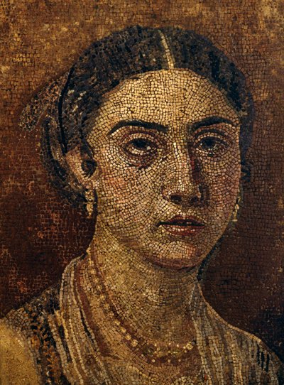 Retrato de una joven, mosaico de Herculano. Civilización romana de Unbekannt Unbekannt