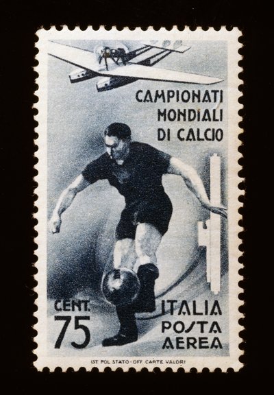 Sello postal para la Copa Mundial de la FIFA 1934, sello aéreo de 75 centavos, Italia, siglo XX de Unbekannt Unbekannt