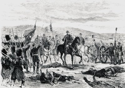 El príncipe Carol de Rumania inspeccionando las tropas después de la cuarta batalla de Pleven, guerra ruso-turca de Unbekannt Unbekannt