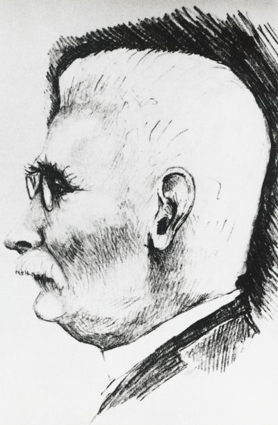 Retrato de perfil de Henri Louis Le Chatelier (1850-1936), químico y metalúrgico francés, grabado de Unbekannt Unbekannt