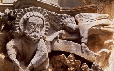 España, Navarra, Ujué, Iglesia de Santa María, Detalle arquitectónico de Unbekannt Unbekannt