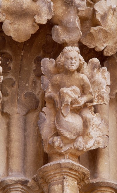 España, Navarra, Ujué, Iglesia de Santa María, detalle arquitectónico de Unbekannt Unbekannt