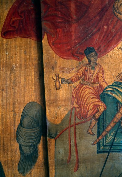 San Jorge y el Dragón, (detalle) de panel de madera en la iglesia de Agia Paraskevi, Anisaraki, Creta, Grecia de Unbekannt Unbekannt