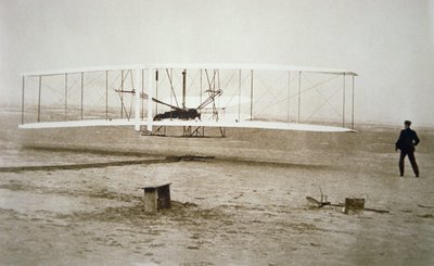Los hermanos Wright realizando su primer vuelo motorizado de Unbekannt Unbekannt