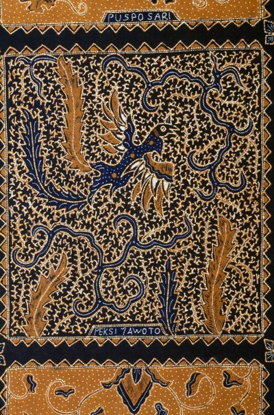Diseño tradicional de batik llamado peksi yawoto, Surakarta, Java, Indonesia (detalle) de Unbekannt Unbekannt