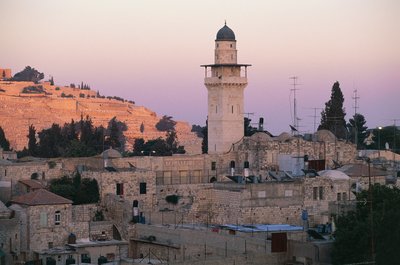 Vista de un Minarete en el Barrio Musulmán, Jerusalén de Unbekannt Unbekannt