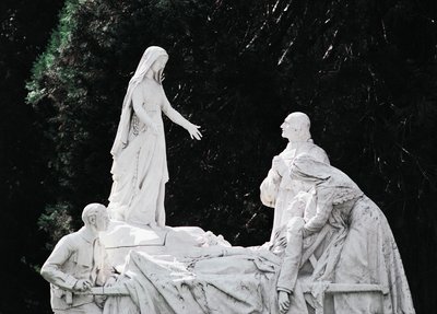 Virgen curando a un enfermo, Grupo escultórico Salus Infirmorum (Salud de los Enfermos) de Unbekannt Unbekannt