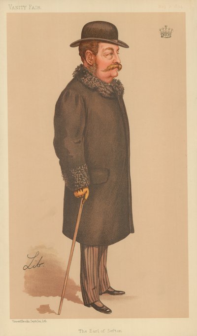 El Conde de Sefton, 3 de mayo de 1894, caricatura de Vanity Fair de Liborio Prosperi