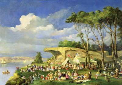 Picnic en la Silla de la Sra. Macquarie, 1855 de Lieutenant George Austin Woods