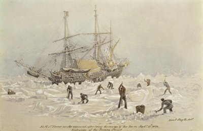 Incidentes en un viaje comercial: HMS Terror como apareció después de ser arrojado por el hielo en el Canal Congelado, 27 de septiembre de 1836 de Lieutenant Smyth