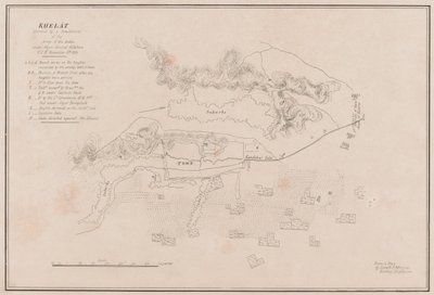 Boceto de la Fortaleza de Ghuznee. Tomada por asalto el 23 de julio de 1839 de Lieutenant Thomas (after) Wingate