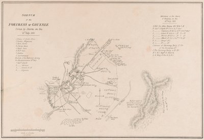 Boceto de la fortaleza de Ghuznee. Tomada por asalto el 23 de julio de 1839 de Lieutenant Thomas Wingate
