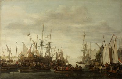 Un Keelhauling, según la Tradición no atestiguada, del Médico del Barco del Almirante Jan van Nes de Lieve Pietersz. Verschuier